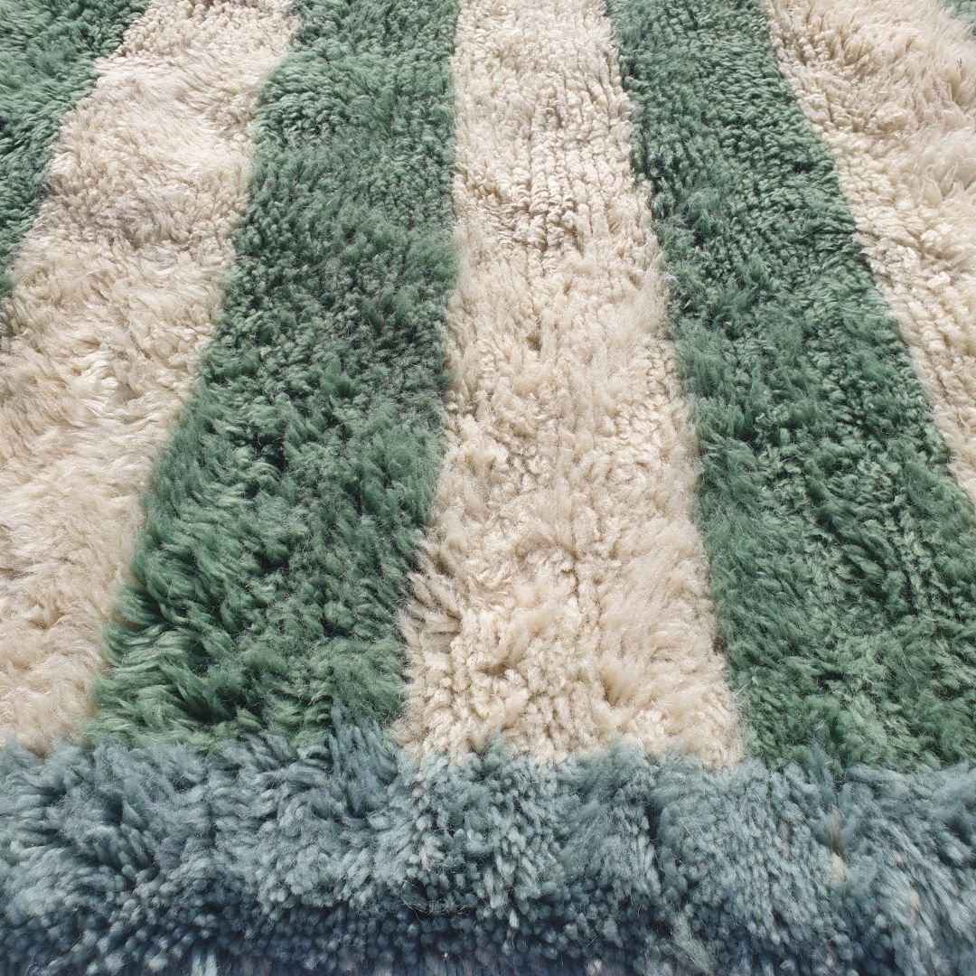 Bernata - Green Moroccan Rug Beni Mrirt Luxurious Ultra Soft & Thick | Custom - Rug (Made to Order) - OunizZ