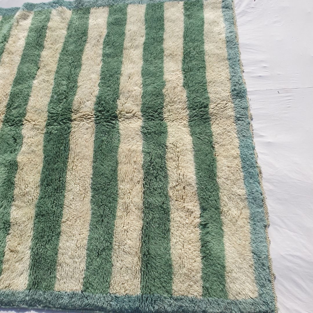 Bernata - Green Moroccan Rug Beni Mrirt Luxurious Ultra Soft & Thick | Custom - Rug (Made to Order) - OunizZ