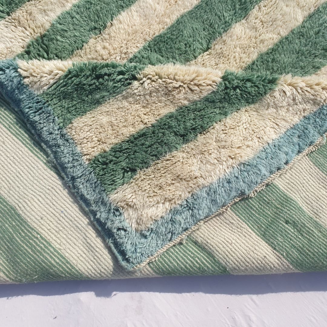 Bernata - Green Moroccan Rug Beni Mrirt Luxurious Ultra Soft & Thick | Custom - Rug (Made to Order) - OunizZ
