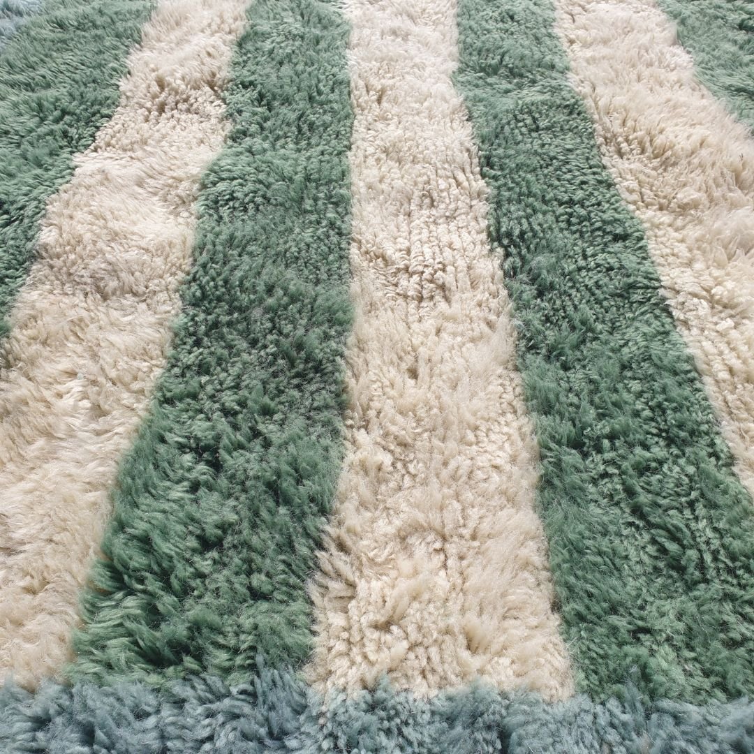 Bernata - Green Moroccan Rug Beni Mrirt Luxurious Ultra Soft & Thick | Custom - Rug (Made to Order) - OunizZ