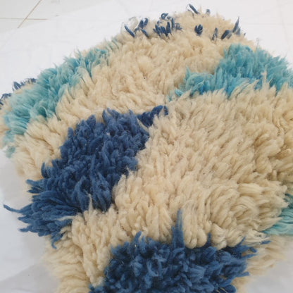 Boho Blue Throw Pillow – Cute Handwoven Diamond Cover 19x19 inches | 48x48 cm - OunizZ