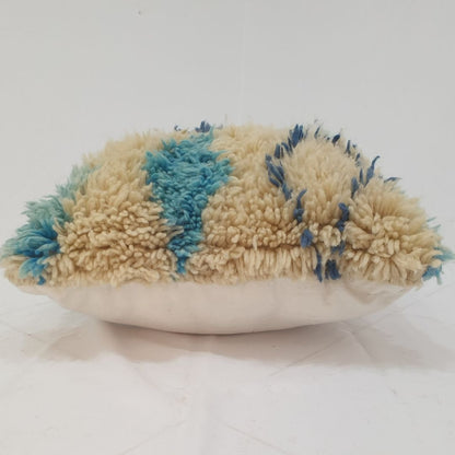 Boho Blue Throw Pillow – Cute Handwoven Diamond Cover 19x19 inches | 48x48 cm - OunizZ