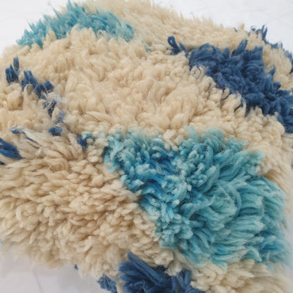 Boho Blue Throw Pillow – Cute Handwoven Diamond Cover 19x19 inches | 48x48 cm - OunizZ