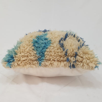 Boho Blue Throw Pillow – Cute Handwoven Diamond Cover 19x19 inches | 48x48 cm - OunizZ