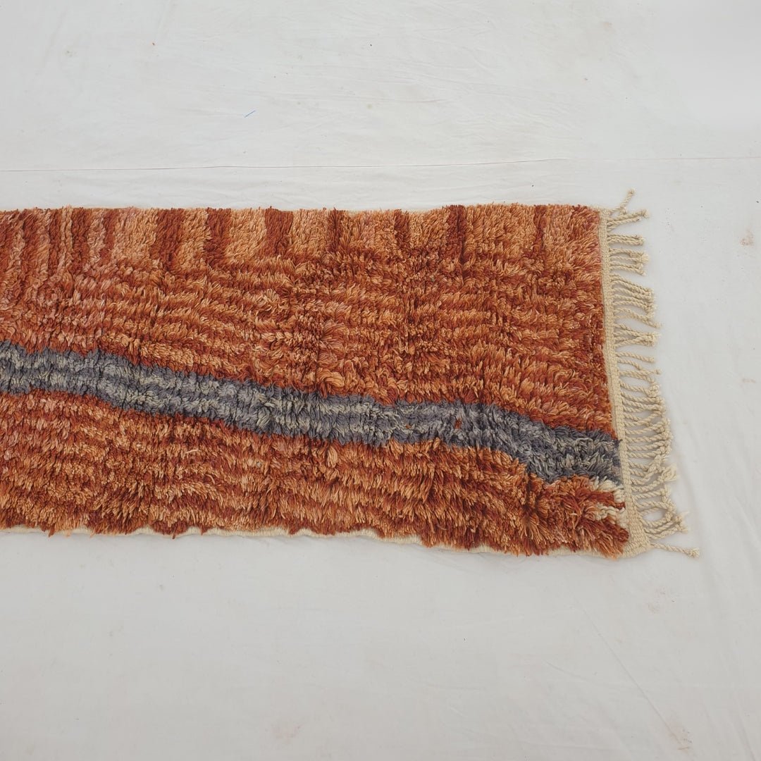 Canza Runner | Orange Moroccan Beni Mrirt Runner Rug Luxurious Ultra Soft & Thick | Colorful Hallway Runner | 2'76x13' Ft | 84x397 cm - OunizZ