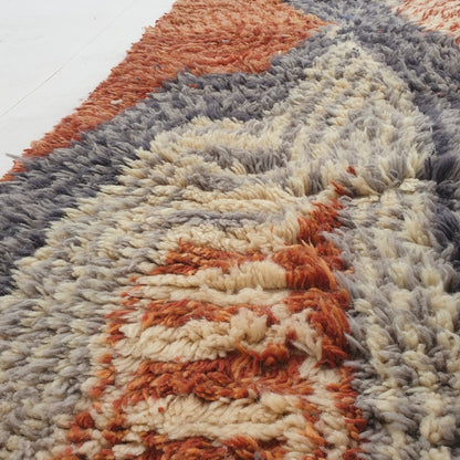 Canza Runner | Orange Moroccan Beni Mrirt Runner Rug Luxurious Ultra Soft & Thick | Colorful Hallway Runner | 2'76x13' Ft | 84x397 cm - OunizZ