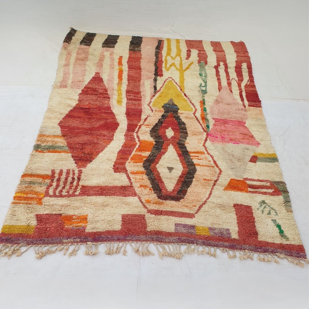 Chahalia | Large 9x12 Colorful Boujad Moroccan Rug - Handwoven Vibrant Berber Geometric Carpet | 9'x12'5" Ft | 274x380 cm - OunizZ
