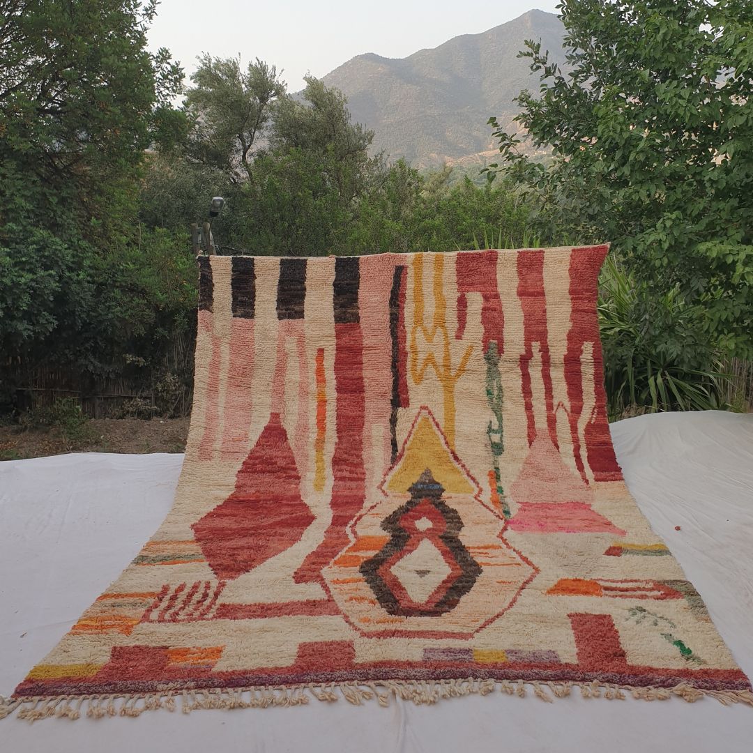 Chahalia | Large 9x12 Colorful Boujad Moroccan Rug - Handwoven Vibrant Berber Geometric Carpet | 9'x12'5" Ft | 274x380 cm - OunizZ