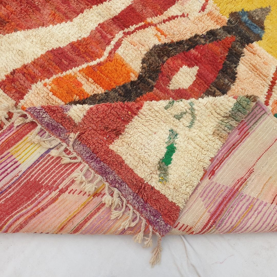 Chahalia | Large 9x12 Colorful Boujad Moroccan Rug - Handwoven Vibrant Berber Geometric Carpet | 9'x12'5" Ft | 274x380 cm - OunizZ