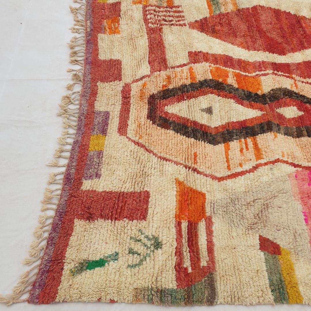 Chahalia | Large 9x12 Colorful Boujad Moroccan Rug - Handwoven Vibrant Berber Geometric Carpet | 9'x12'5" Ft | 274x380 cm - OunizZ