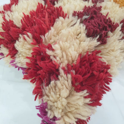 Cream Checkered Moroccan Cushion Cover – Warm Beni Mrirt Comfort 20x20 inches | 50x50 cm - OunizZ