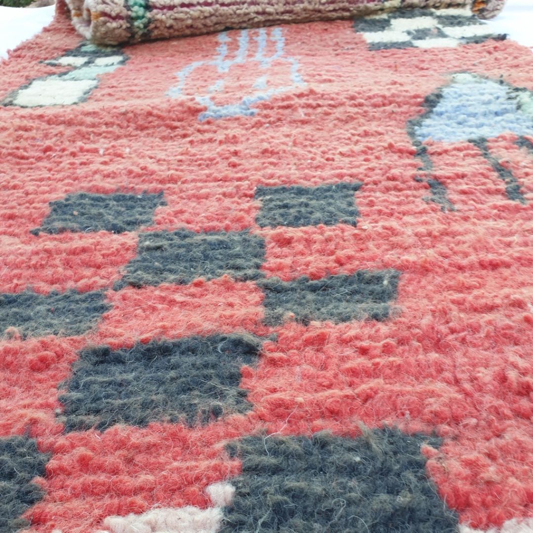 Customized BARAKA Runner | 14’5x2'5 Ft | Moroccan Colorful Rug | 100% wool handmade - OunizZ