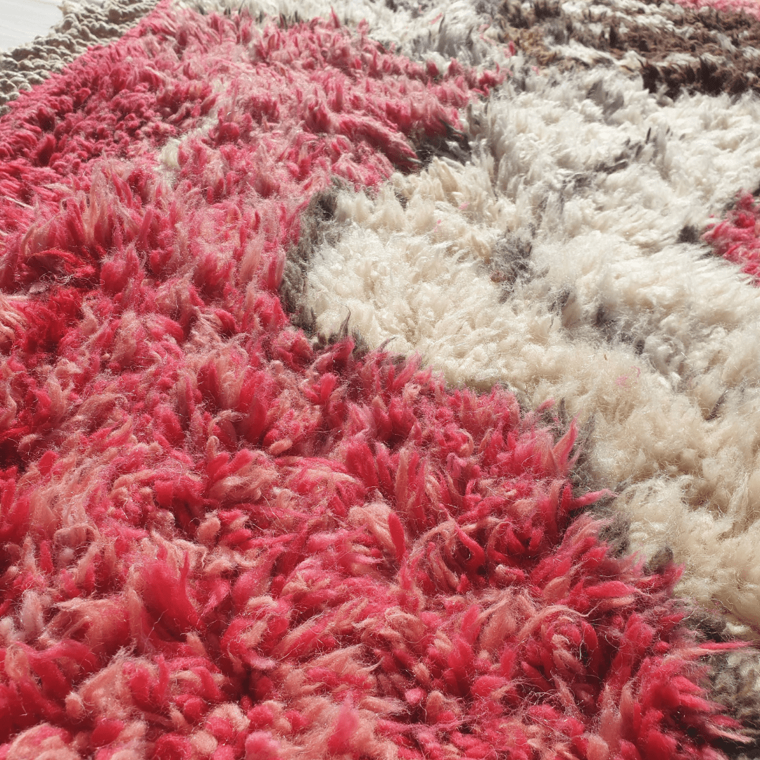 Customized Mabia | Oversized Red Moroccan Rug 8x10 ft | Authentic Handmade Boujad Berber Living room Rug - OunizZ