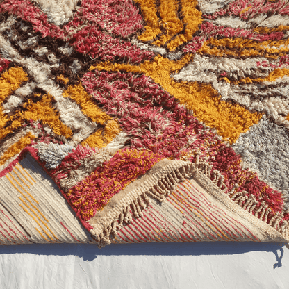 Customized Mabia | Oversized Red Moroccan Rug 8x10 ft | Authentic Handmade Boujad Berber Living room Rug - OunizZ