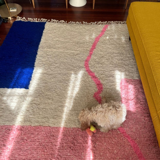 Customized TOUIBA | 6x8 ft | Moroccan Colorful Rug | 100% wool handmade - OunizZ