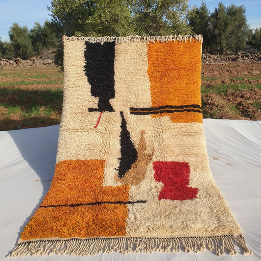 Customized Wahida | Moroccan Beni Mrirt rug Ultra Soft & Thick | 150x250 cm | Moroccan Colorful Beni Mrirt Rug | 100% wool handmade - OunizZ
