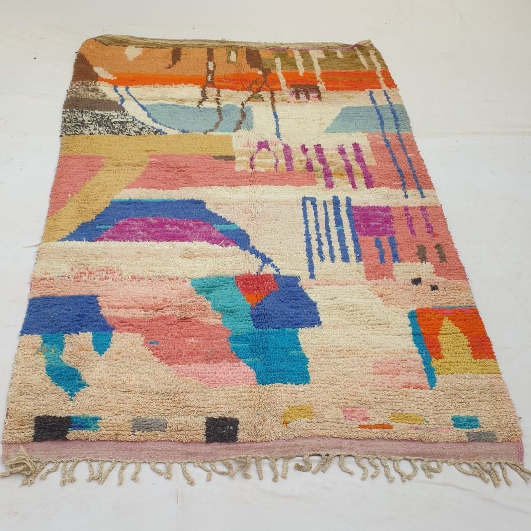 Darina - 6x10 Moroccan Rug - Vibrant Boujad Berber Abstract Multicolor Handwoven Carpet | 6'5"x10'3" Ft | 197x313 cm - OunizZ
