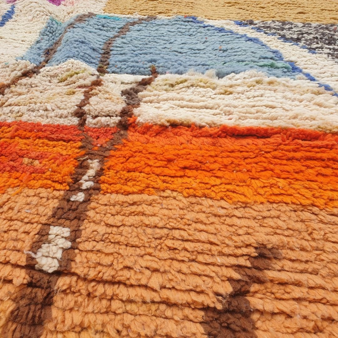 Darina - 6x10 Moroccan Rug - Vibrant Boujad Berber Abstract Multicolor Handwoven Carpet | 6'5"x10'3" Ft | 197x313 cm - OunizZ