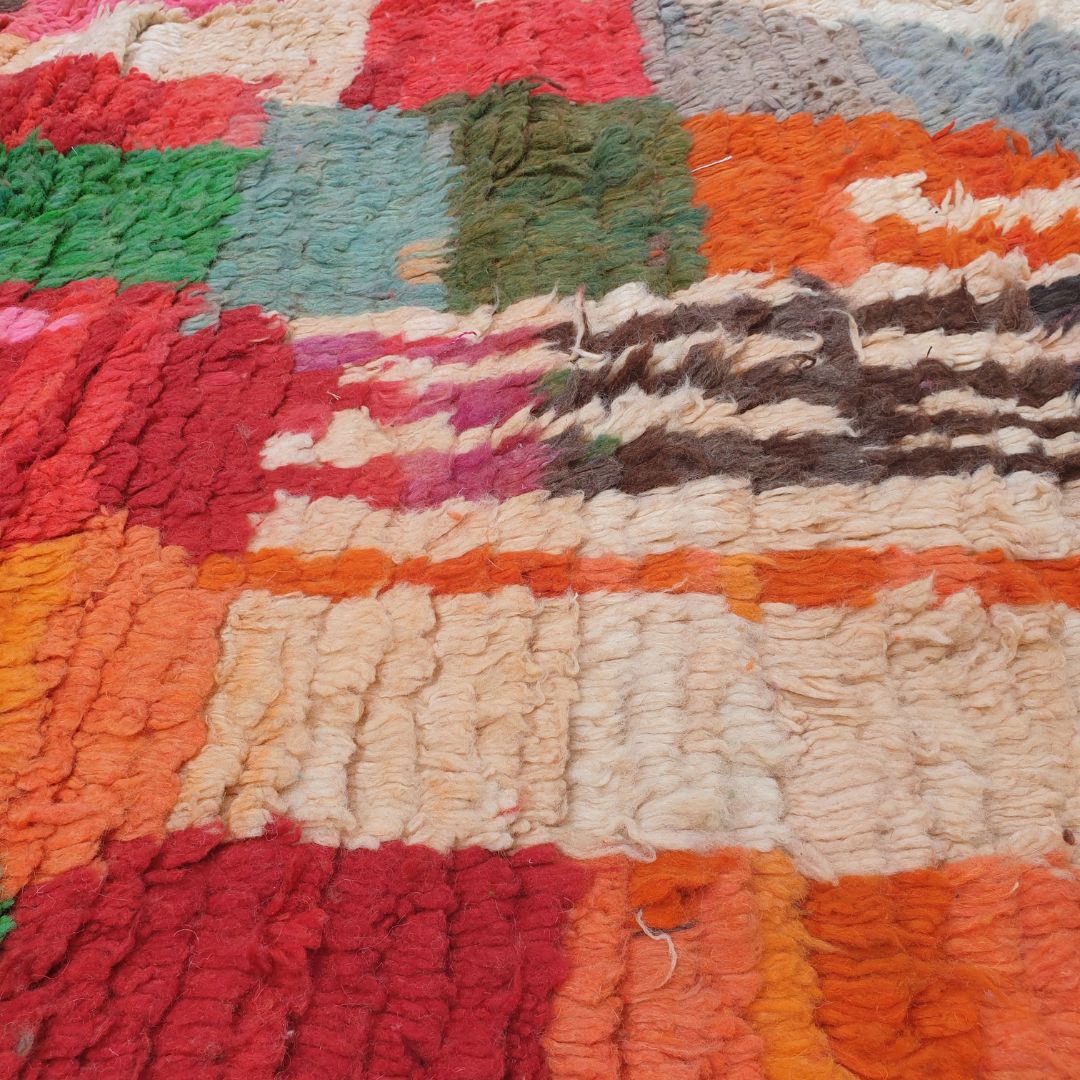 Dialra - 6x10 Moroccan Rug - Vibrant Red Diamond Boujad Berber Handwoven Carpet | 6'4"x10'2" Ft | 193x310 cm - OunizZ