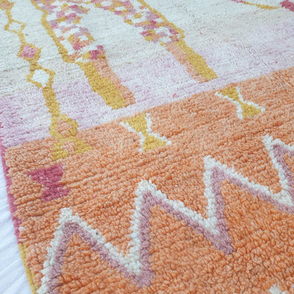 Fenaly - Figurative 6x10 Orange Boujad Moroccan Rug - Handwoven Berber Tribal Art Carpet | 6'10x10'33 Ft | 186x315 cm - OunizZ