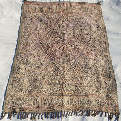 Hamkala - Vintage Moroccan Rug | Authentic Handmade Wool Rug | 9'3x6'4 Ft | 2,83x1,96 m - OunizZ