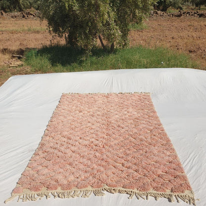 Hanna - 5x8 Soft Pink Moroccan Shag Rug - Luxury Beni Mrirt Wool Rug | 5'28x8'31 ft - 161x253 cm - OunizZ