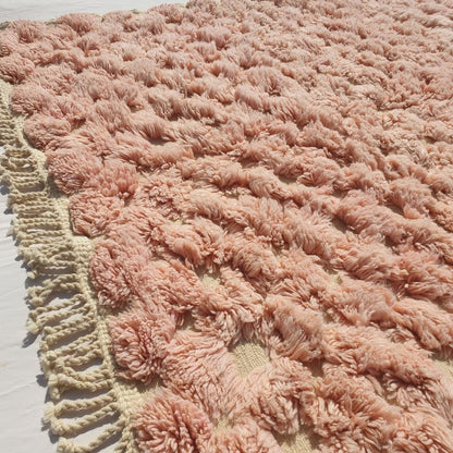 Hanna - 5x8 Soft Pink Moroccan Shag Rug - Luxury Beni Mrirt Wool Rug | 5'28x8'31 ft - 161x253 cm - OunizZ