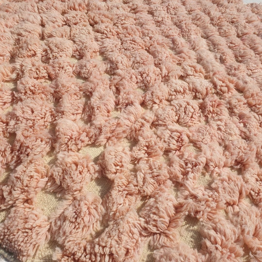 Hanna - 5x8 Soft Pink Moroccan Shag Rug - Luxury Beni Mrirt Wool Rug | 5'28x8'31 ft - 161x253 cm - OunizZ