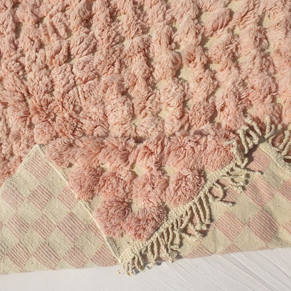 Hanna - 5x8 Soft Pink Moroccan Shag Rug - Luxury Beni Mrirt Wool Rug | 5'28x8'31 ft - 161x253 cm - OunizZ