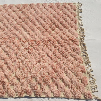 Hanna - 5x8 Soft Pink Moroccan Shag Rug - Luxury Beni Mrirt Wool Rug | 5'28x8'31 ft - 161x253 cm - OunizZ