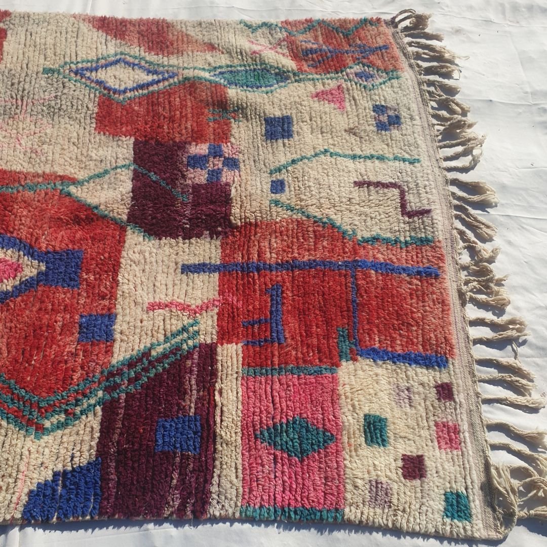 Hawda - 6x9 Berber Moroccan Rug Handmade Boujad | 6'56x9'54 Ft | 200x291 cm - OunizZ