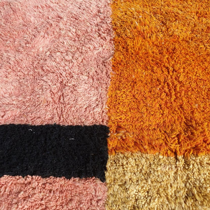 Idouh | 8x10 Moroccan Rug Pink & Orange Berber Beni Ourain for Living Room or Bedroom | 8'43x10' Ft | 257x302 cm - OunizZ