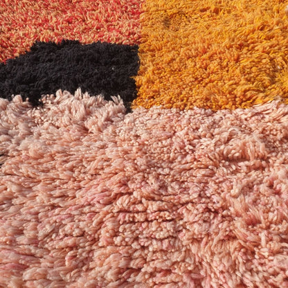 Idouh | 8x11 Moroccan Rug Pink & Orange Berber Beni Ourain for Living Room or Bedroom | 8'37x11'38 Ft | 255x347 cm - OunizZ