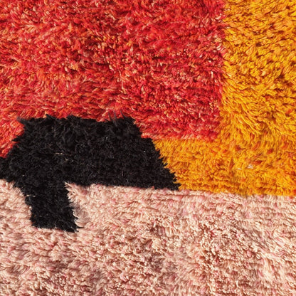 Idouh | 8x11 Moroccan Rug Pink & Orange Berber Beni Ourain for Living Room or Bedroom | 8'76x11 Ft | 267x336 cm - OunizZ