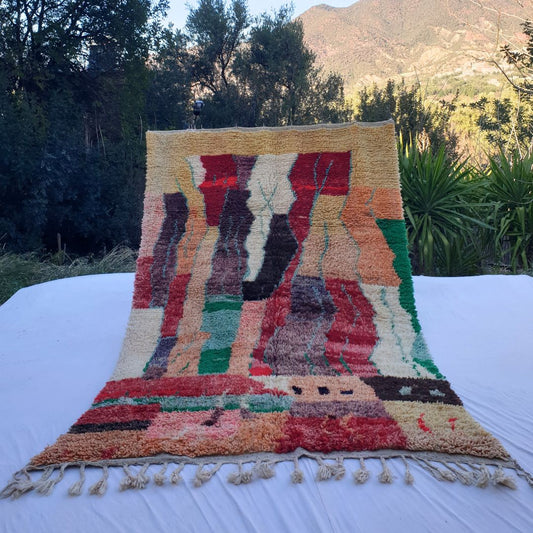 Ikabha - Colorful Berber Moroccan Rug 6x9 | Authentic Boujad handmade Moroccan Carpet | 6'52x9'81 Ft | 199x299 cm - OunizZ