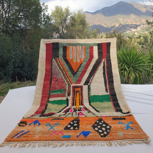 Jardia - Multicolored Boujad Moroccan Rug 6x10 | Authentic Berber handmade Moroccan Carpet | 6'70x10'53 Ft | 204x321 cm - OunizZ