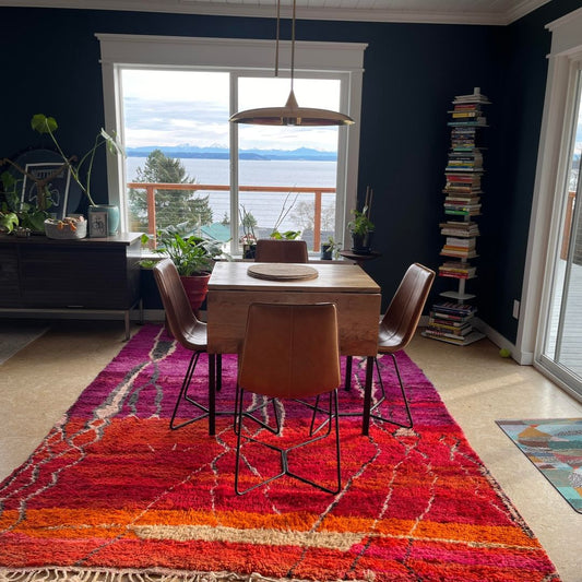 Kalina - MOROCCAN BOUJAAD RUG | Berber Colorful Area Rug for living room Handmade Authentic Wool | 9'8x6'9 Ft | 300x210 cm - OunizZ