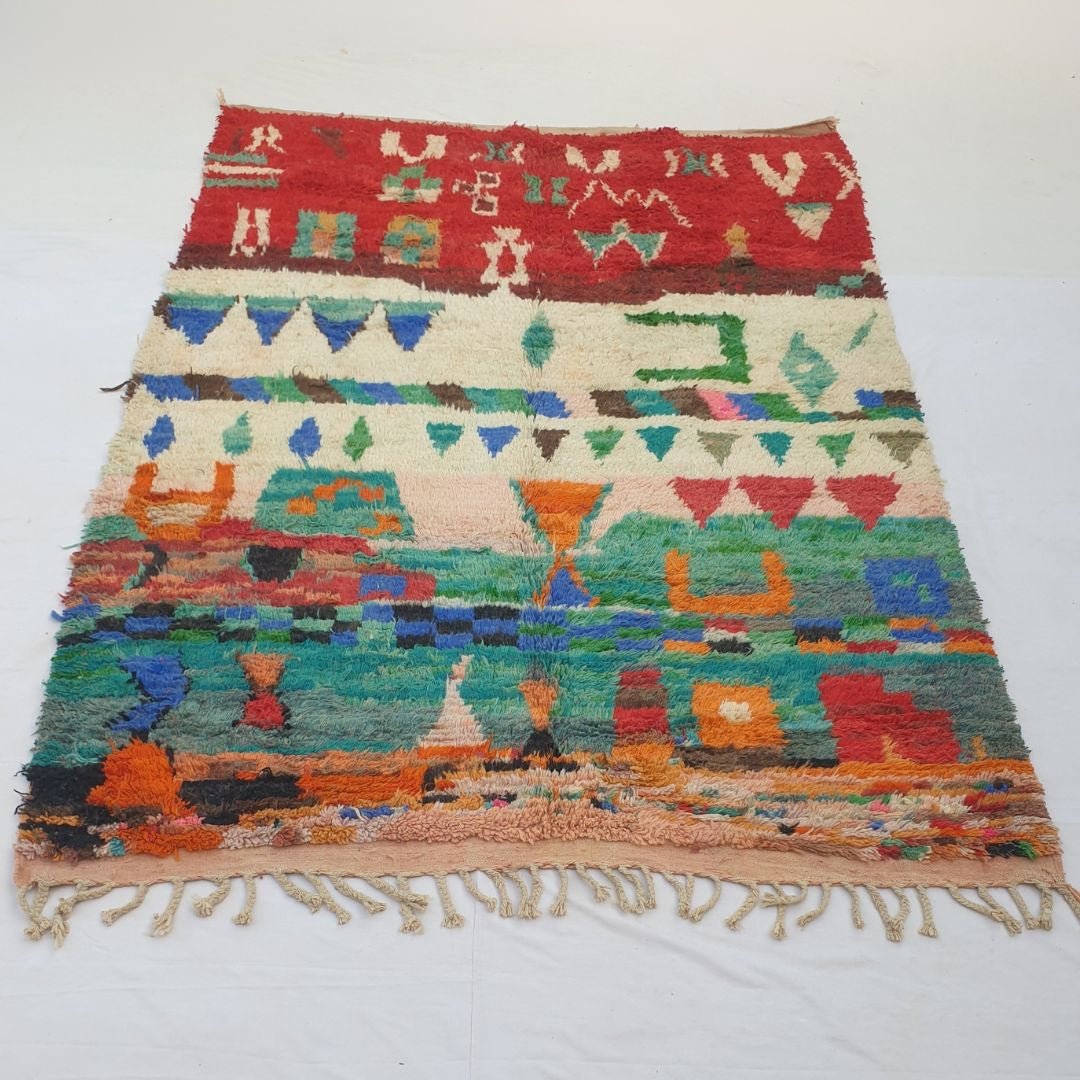 Kassra - 6x9 Moroccan Rug - Vibrant Boujad Berber Tribal Geometric Handwoven Carpet | 6'9"x9'5" Ft | 206x287 cm - OunizZ