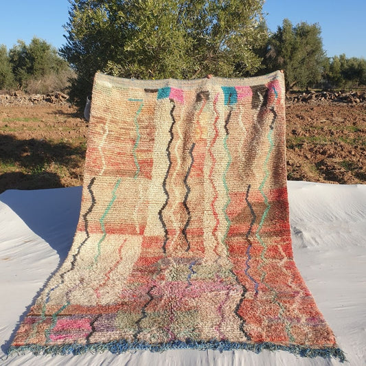 Kichta - Vintage Moroccan Rug Boujaad 6x9 Berber Handmade | 6'x9'12 Ft | 182x278 cm - OunizZ