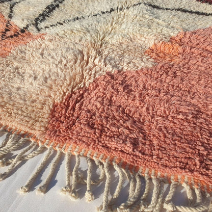 Kissmi - Abstract Beni Mrirt Luxurious 6x9 Moroccan Rug Ultra Soft & Thick | Berber Handmade Wool Carpet | 6'9"x9'4" Ft | 207x285 cm - OunizZ