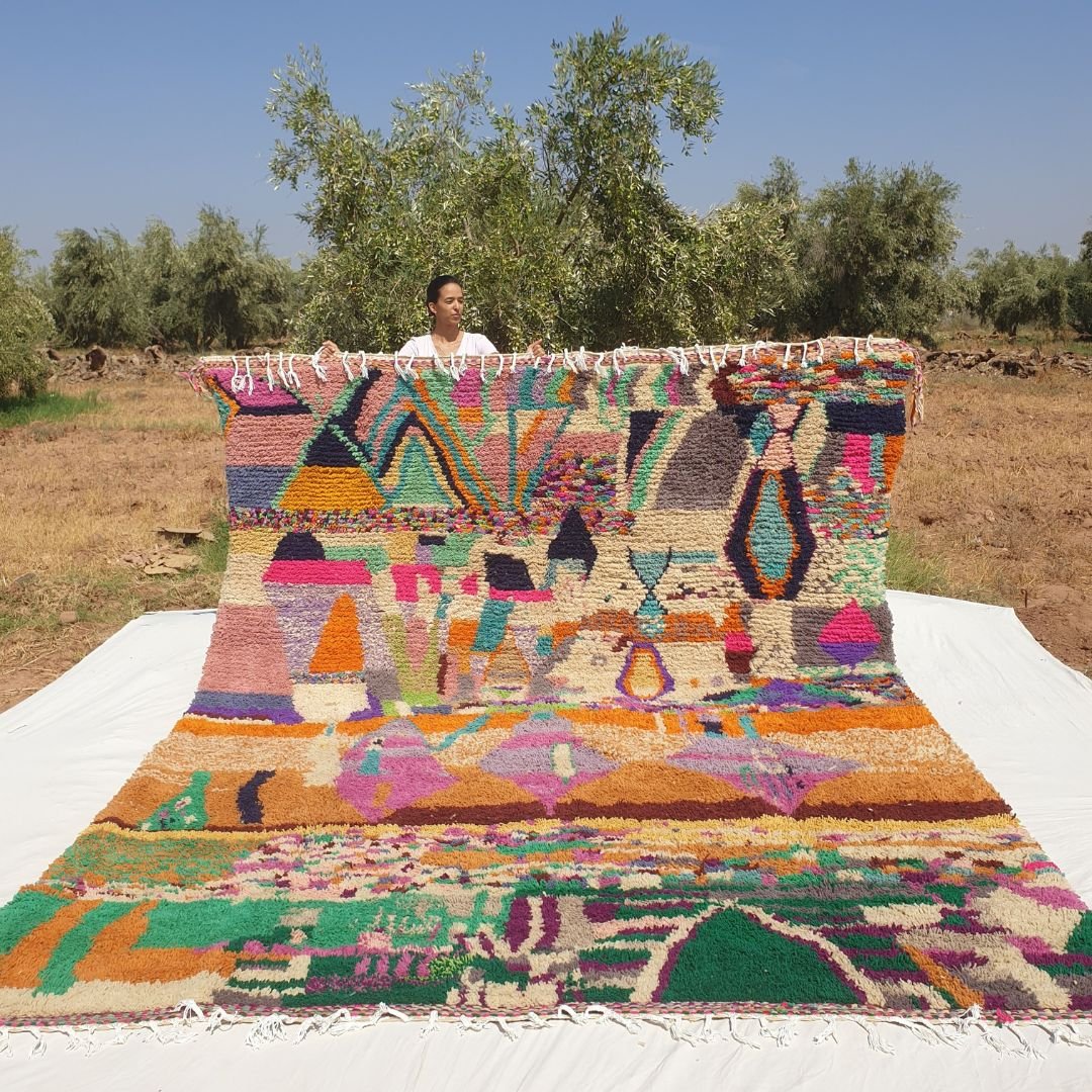 Lakhiri | Large Moroccan Rug 10x12 Berber Boujad | Authentic Handmade Living room Rug | 9'94x12'70 Ft | 303x387 cm - OunizZ