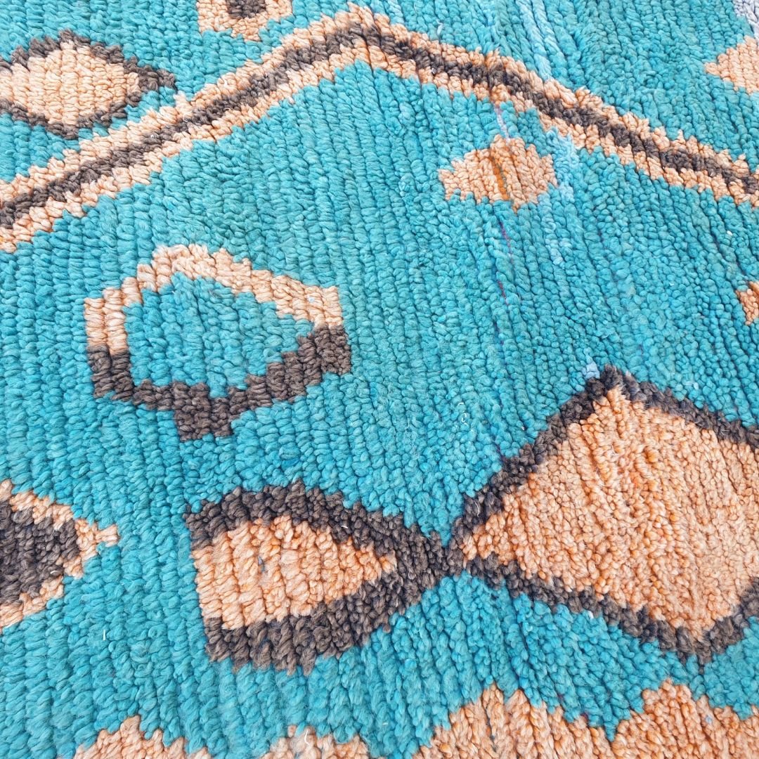 Lalaki - Turquois Boujad 6x10 Moroccan Rug Berber Handmade | 6'46x10'10 Ft | 197x308 cm - OunizZ