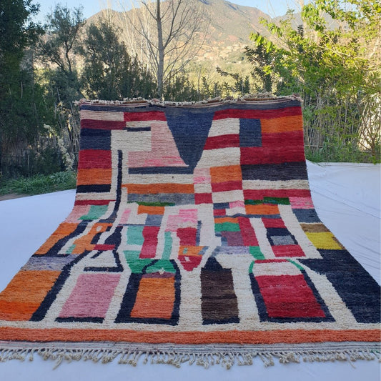 Lardia | Vintage Large Moroccan Rug 10x13 | Authentic Handmade Boujad Living room Rug | 10'x13'71 Ft | 306x418 cm - OunizZ