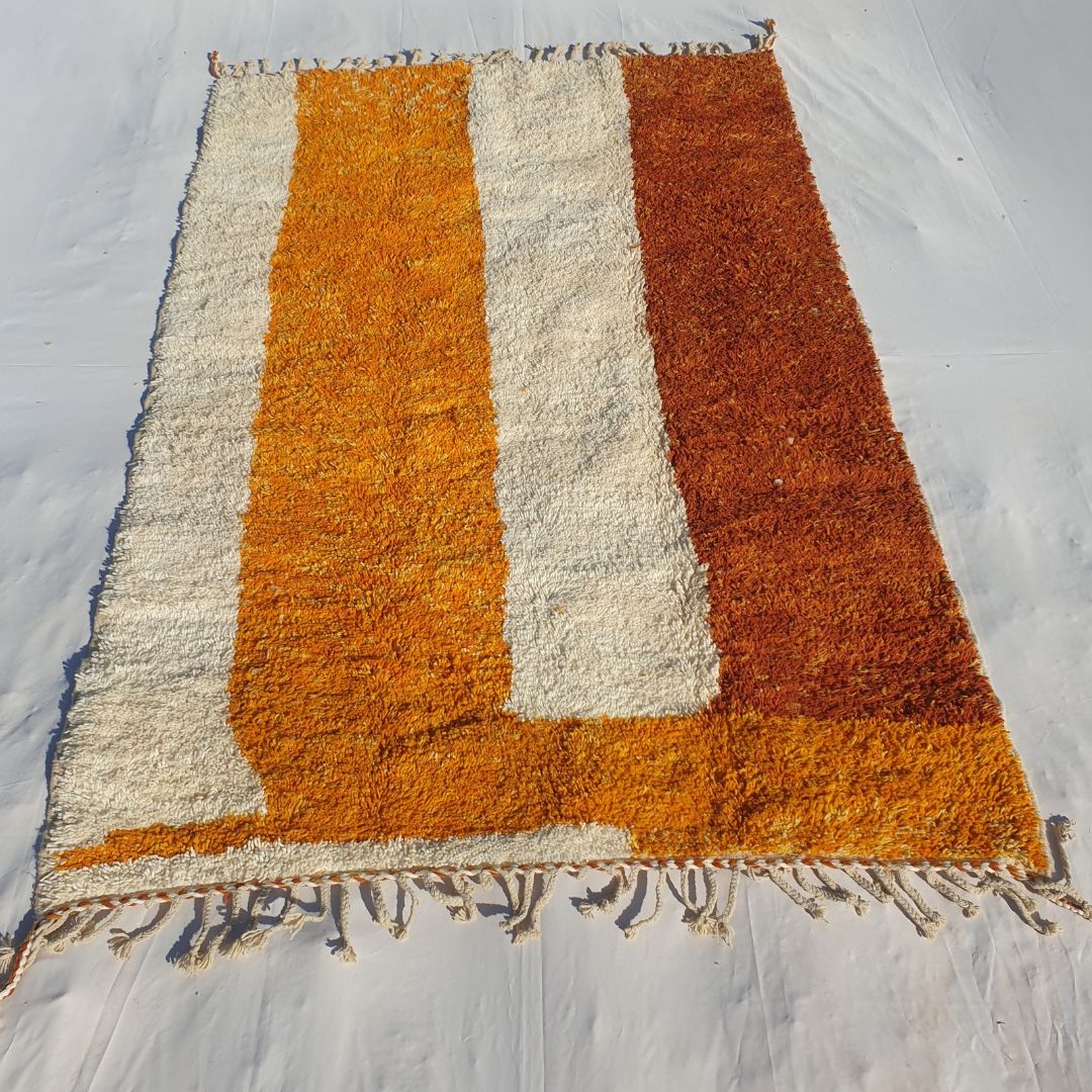 Lila | Soft Beni Ourain 6x10 Berber Moroccan Rug | Handmade Wool Carpet | 6'66x10'10 Ft | 203x308 cm - OunizZ