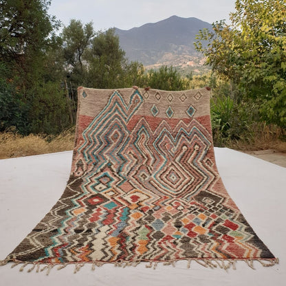 Marfta - Colorful Boujad 7x11 Moroccan Rug Berber Handmade | 7'x11'09 Ft | 214x338 cm - OunizZ