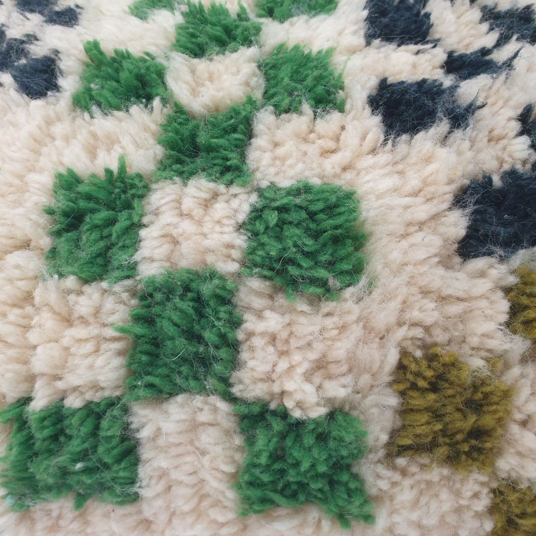 Playful Handmade Moroccan Pouf – Whimsical Abstract Floor Cushion 24x24x8 inch | 60x60x20 cm - OunizZ