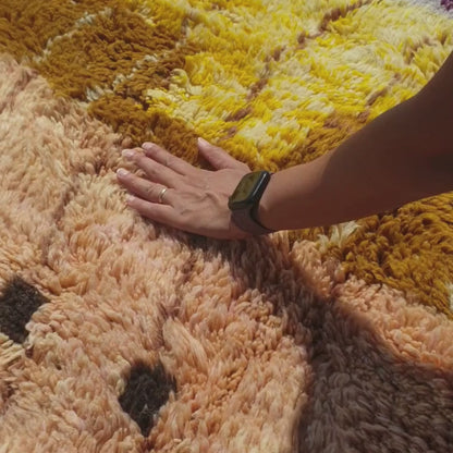 Belada - Luxury Dusty Rose Moroccan Rug 6x9 - Handmade Beni Mrirt Shag Rug | 6'82x9'41 ft - 208x287 cm