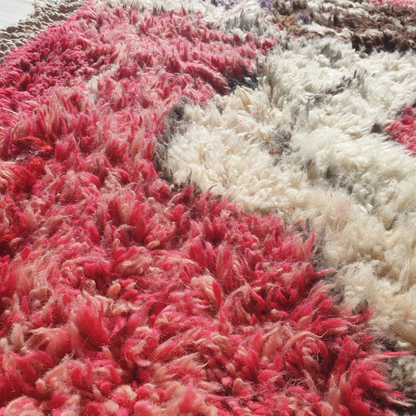 Customized Mabia | Oversized Red Moroccan Rug 8x10 ft | Authentic Handmade Boujad Berber Living room Rug