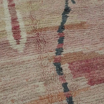 Lamzia | Tapis marocain rouge surdimensionné 10x12 | Authentique tapis de salon berber à la main authentique | 9'91x12'86 ft | 302x392 cm