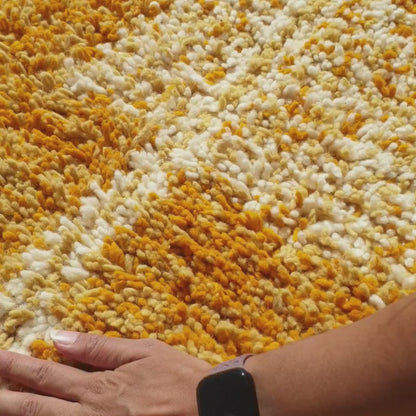 Tricia | Yellow Moroccan Rug 6x9 - Handmade Beni Ourain Wool Rug | 6'63x9'29 ft | 202x283 cm